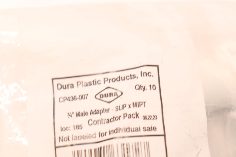 (6-Pk) Dura Adapter PVC Male 3/4" CP436-007 - Missing 4