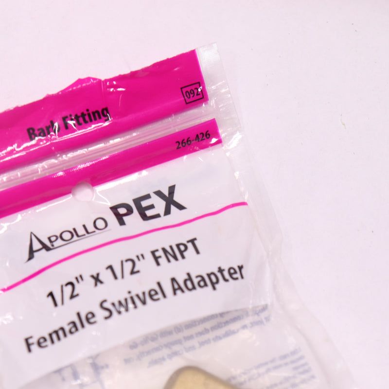 Apollopex Pex-B Barb x Female Swivel Adapter Brass 1/2" APXFB1212S