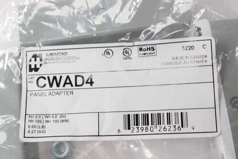 Hammond Manufacturing Adapter Raceway 4 x 4" CWAD4
