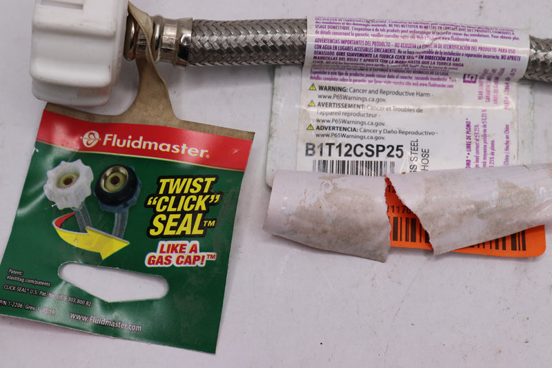 Fluidmaster Braided Click Seal Toilet Connector Stainless Steel B1T12CSP25