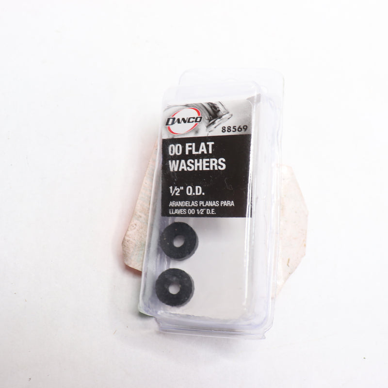 (2-Pk) Danco Carded Flat Washer Rubber Black 1/2" 88569