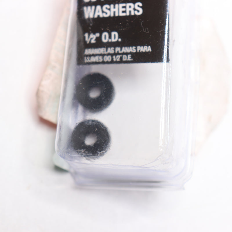 (2-Pk) Danco Carded Flat Washer Rubber Black 1/2" 88569