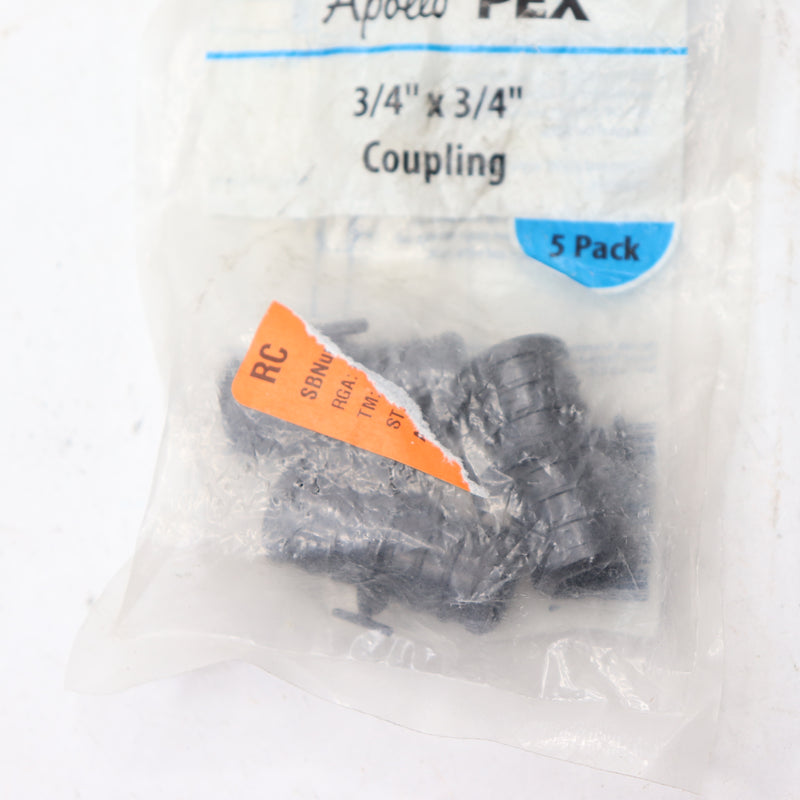 (3-Pk) Apollo Coupling Fitting Plastic Black 3/4" PXPAC345PK