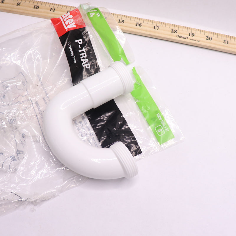 Oatey Sink Drain P-Trap White Plastic 1-1/4" HDC9700B - J Bend Only