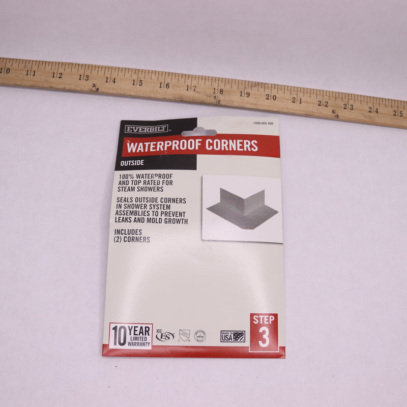 (2-Pk) Everbilt Underlayment Outside Corners Waterproof Polyethylene Gray 4" 100