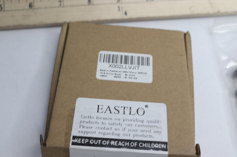 (25-Pk) Eastlo Fastener Screws Black Alloy Steel M8 x 12mm