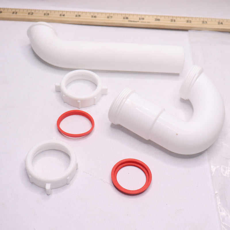 Oatey Sink Drain P-Trap Kit with Reversible J-Bend Plastic White 1-1/2" HDC9704B