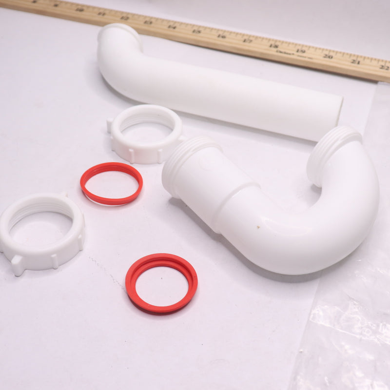Oatey Sink Drain P-Trap Kit with Reversible J-Bend Plastic White 1-1/2" HDC9704B
