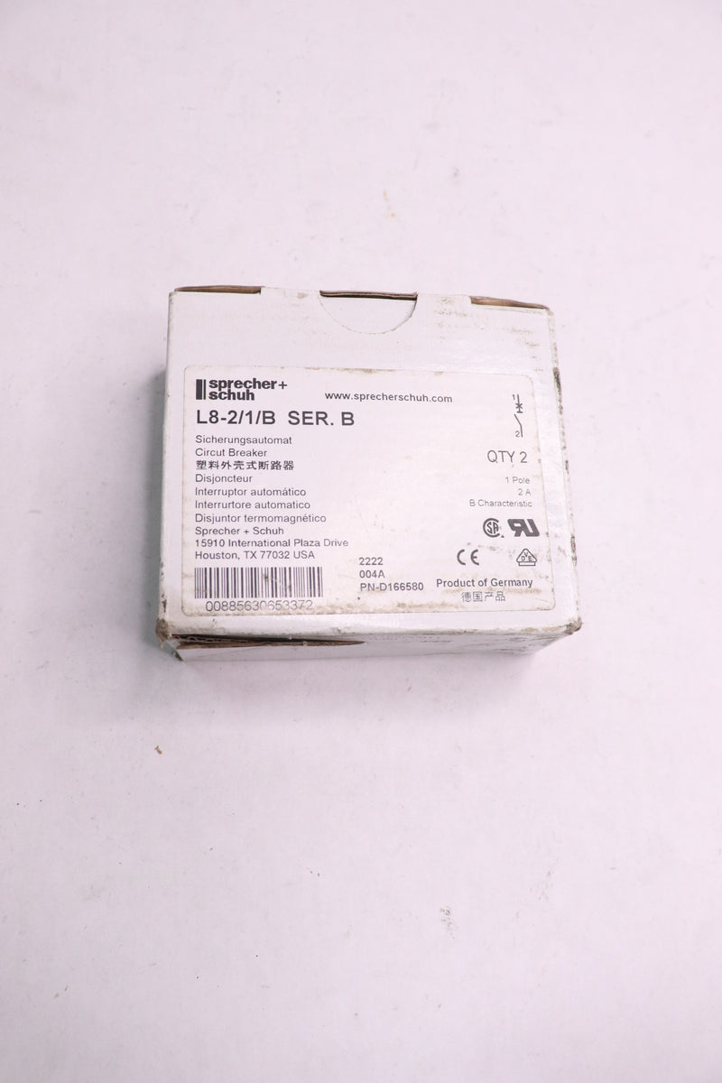 Sprecher & Schuh Circuit Breaker 1-Pole 2A L8-2/1/B