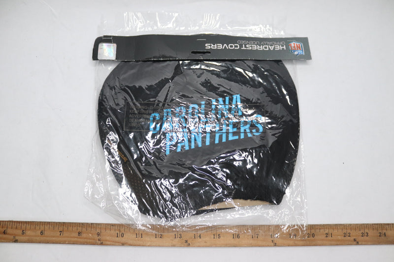 (2-Pk) Fanmats NFL Carolina Panthers Embroidered Head Rest Cover Set Black