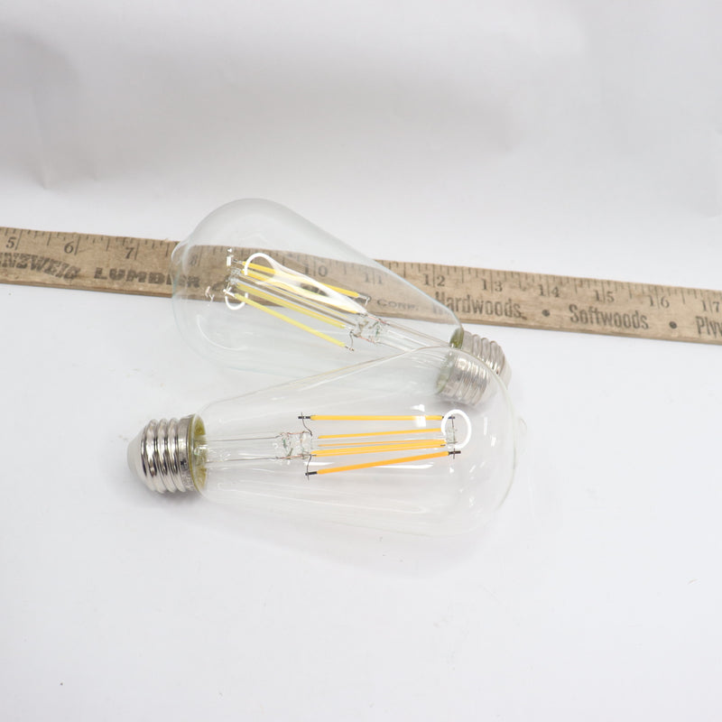 (2-Pk) Feit Electric E26 Vintage Edison LED Light Bulb Soft White 2700K