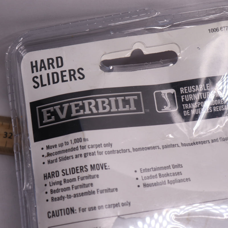 (8-Pk) Everbilt Round Furniture Moving Hard Sliders Plastic 4-3/4" 83036N12