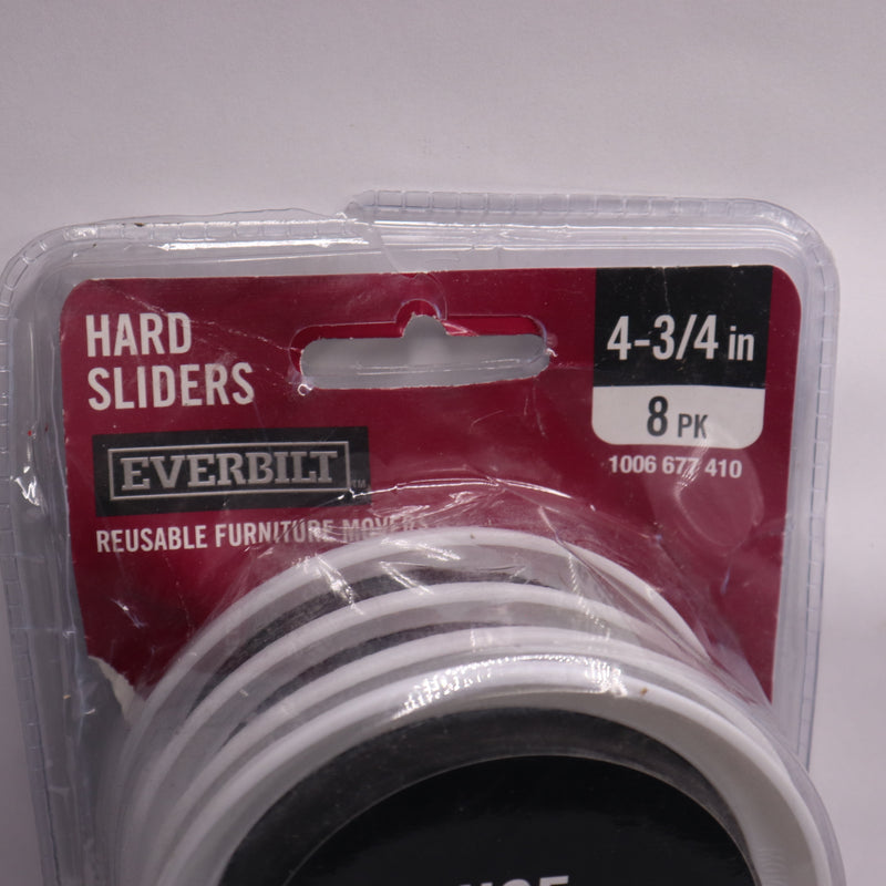 (8-Pk) Everbilt Round Furniture Moving Hard Sliders Plastic 4-3/4" 83036N12