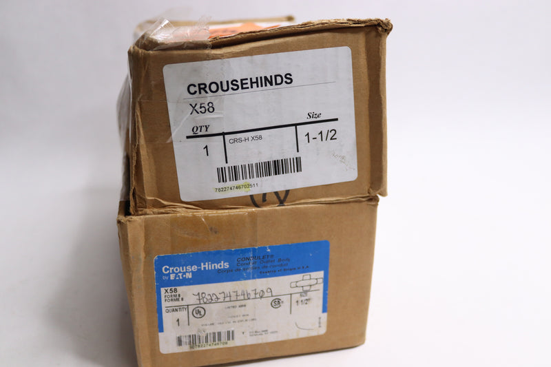 (2-Pk) Cooper Crouse-Hinds Conduit Bodies 1-1/2" NPT X FORM 8 CNDT O CRS-H X58