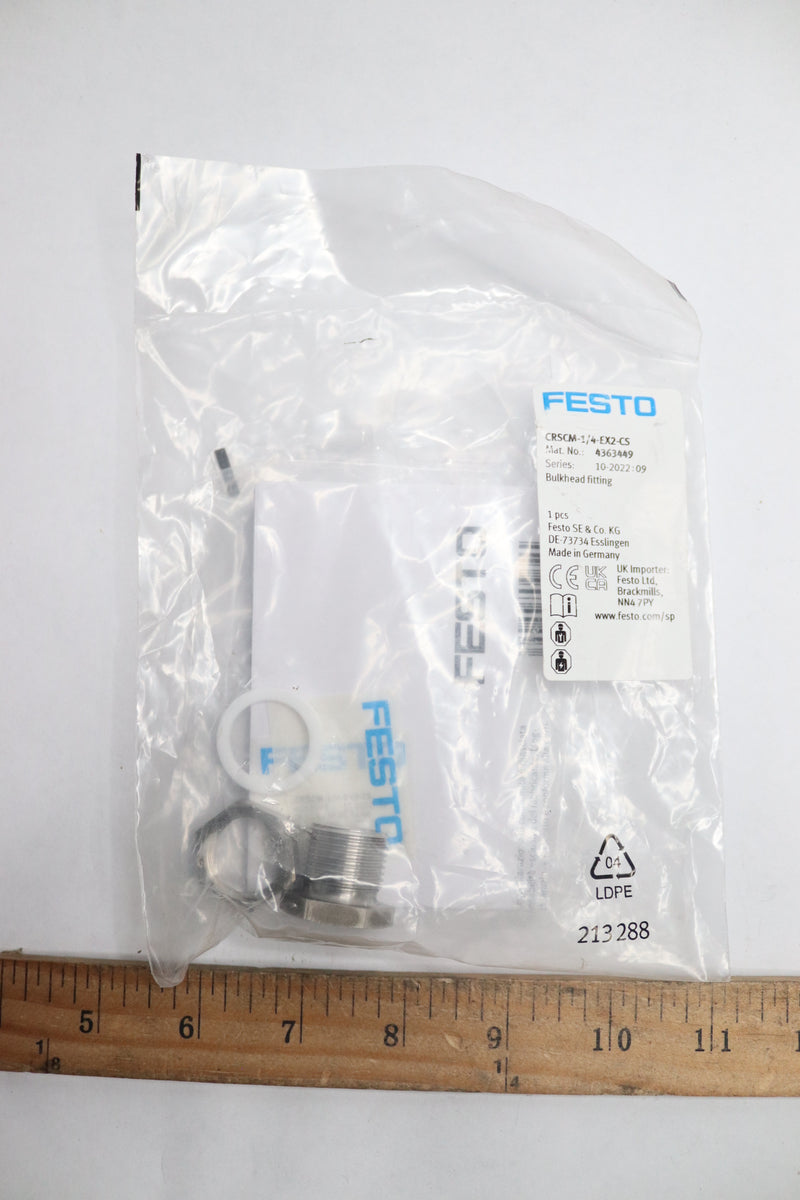 Festo Bulkhead Fitting CRSCM-1/4-EX2-CS