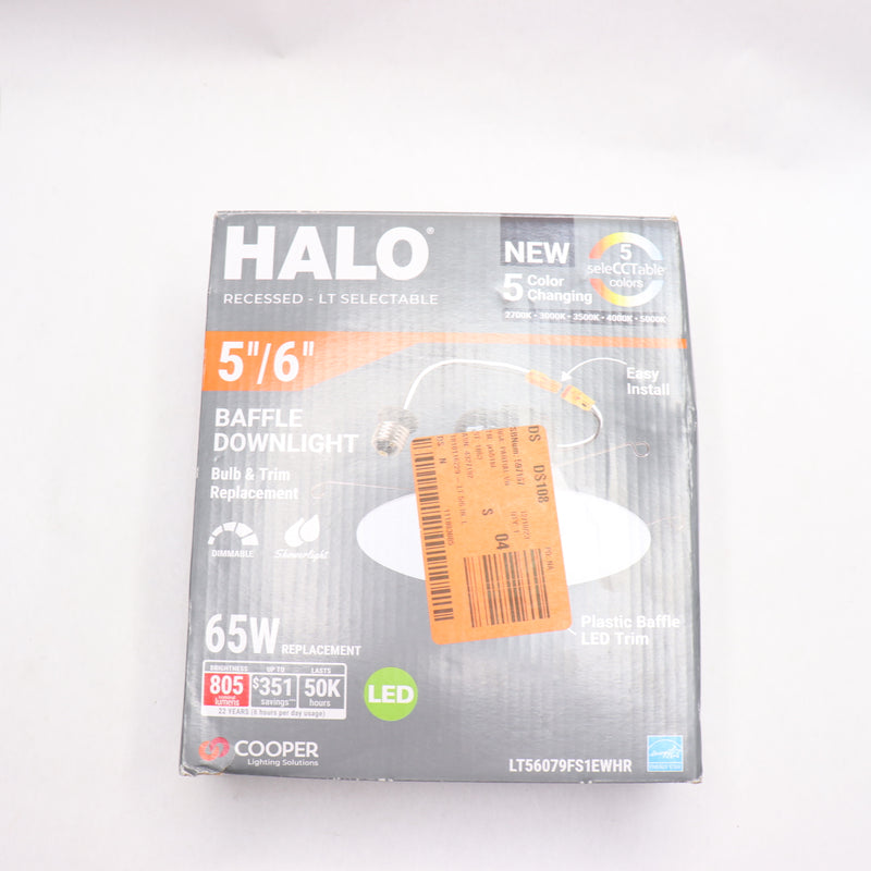 Halo LED Retrofit Module with Baffle Trim 5" and 6" LT56079FS1EWHR