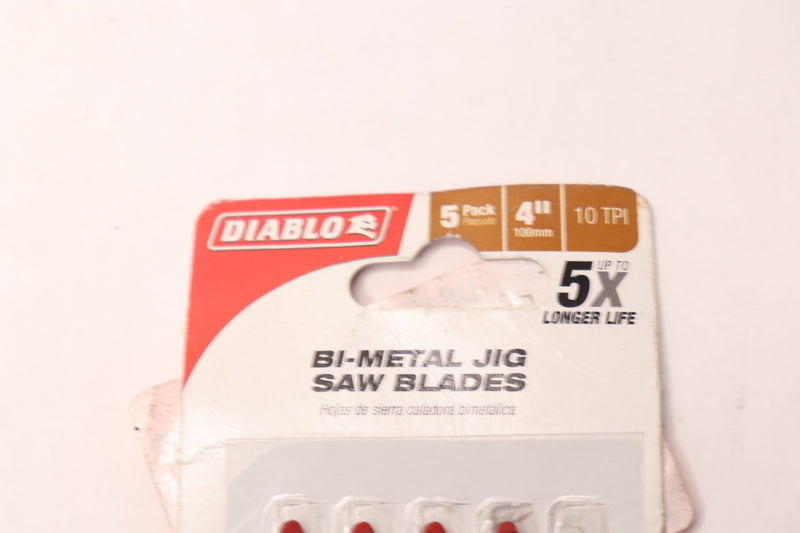 (4-Pk) Diablo Bi-Metal Teeth Jig Saw Blades DJT101BRF5 - Missing Blade
