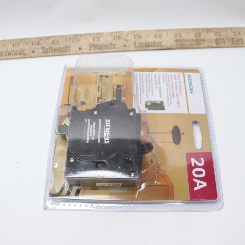 Siemens Dual Function Circuit Breaker Plug-On 120V 20A Black Q120DFNP