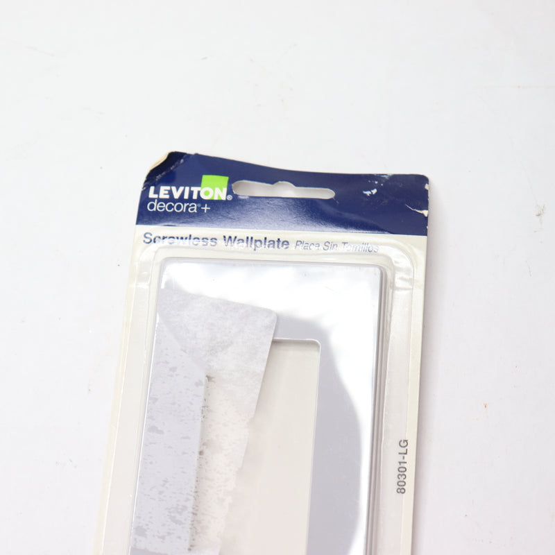 Leviton Decora Switch Wallplate 1G Screwless White R79-80301-LG