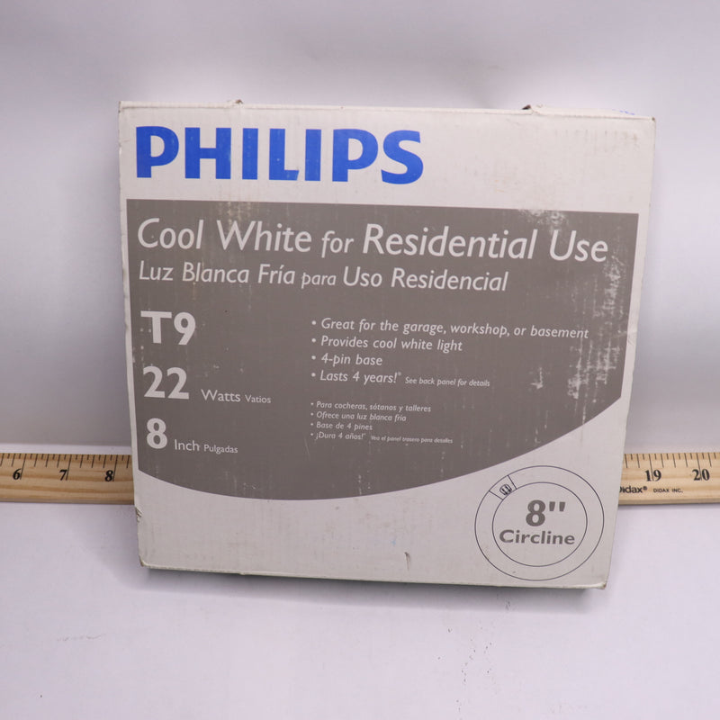 Philips Circline Fluorescent Bulb Cool White T9 4100K 22W 120V 8" FC8T9