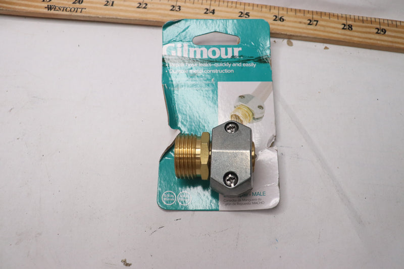 Gilmour Heavy Duty Male Clamp Coupling Zinc and Brass 5/8" x 3/4"