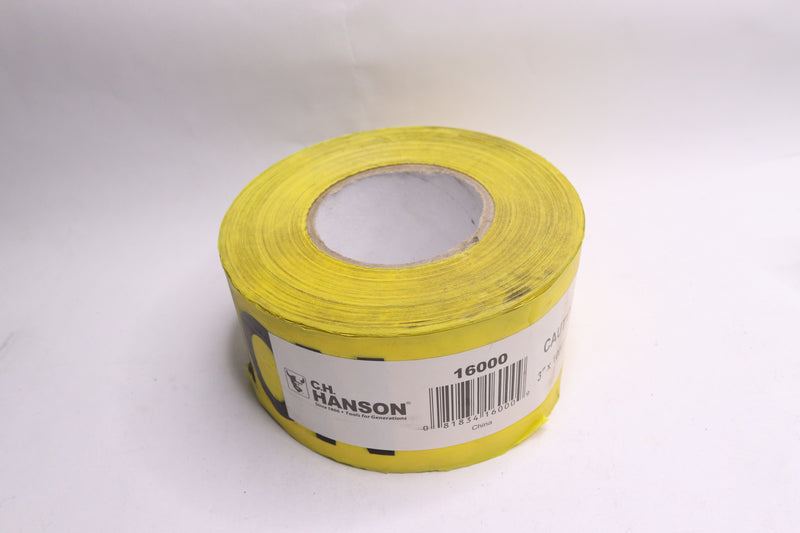 CH Hanson Barricade Safety Tape Black/Yellow 3" x 1000 Feet 16000
