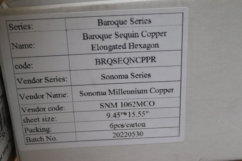 (6-Pk) Baroque Sequin Copper BRQSEQNCPPR