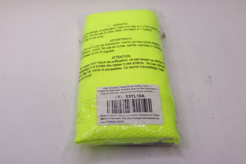Condor High-Visibility Vest ANSI Class 2 Mesh Polyester  Zipper Double, Large