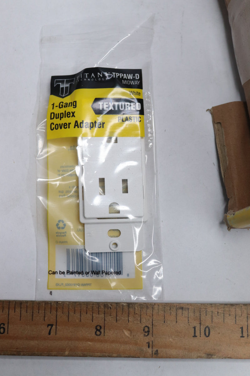 (20-Pk) Titan3 1-Gang or Multi-Gang Duplex Wall Plate Adapter Plastic White