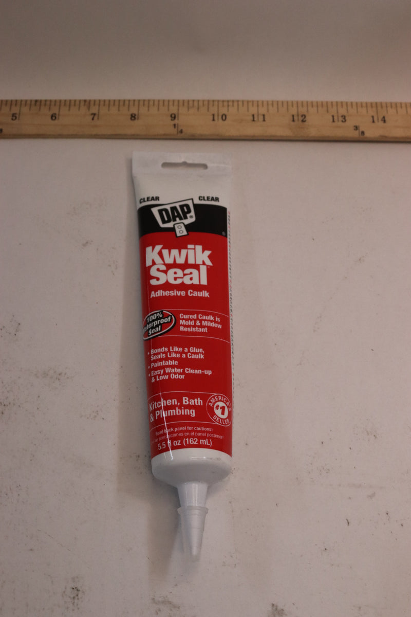 Dap Kwik Seal Kitchen & Bath Adhesive Caulk High Strength Clear 5.5oz 18008