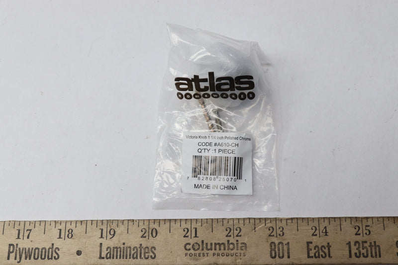 Atlas Victoria Knob  Polished Chrome 1-1/4" - A610-CH