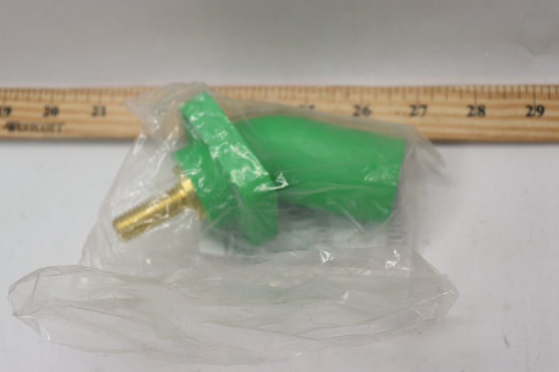 Single Pole 300/400A Angled Receptacle Male Threaded Stud Green HBLMRASGN