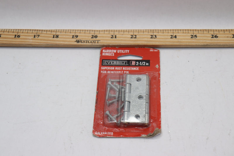 Everbilt Non-Removable Pin Narrow Utility Hinge Galvanized 2-1/2" 14479