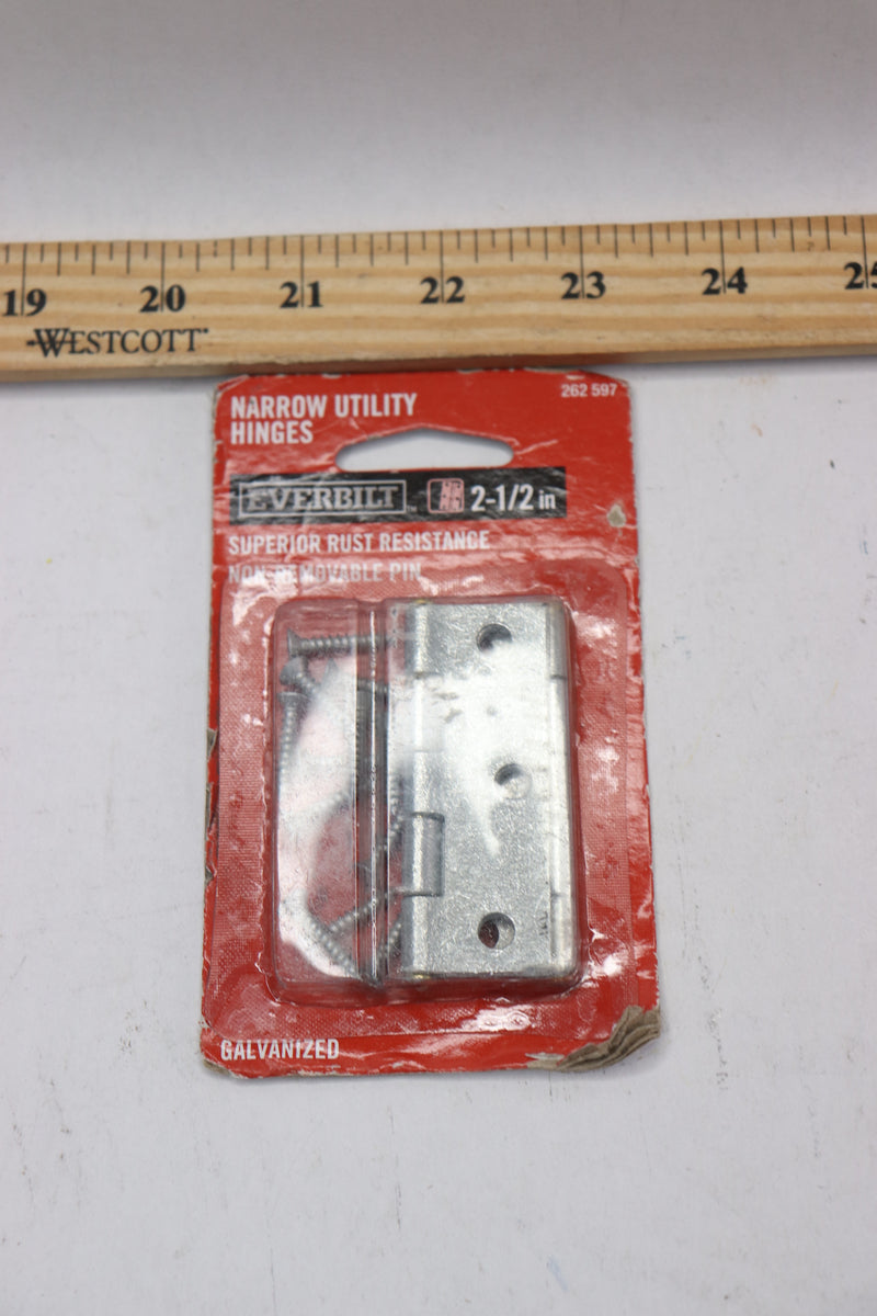 Everbilt Non-Removable Pin Narrow Utility Hinge Galvanized 2-1/2" 14479