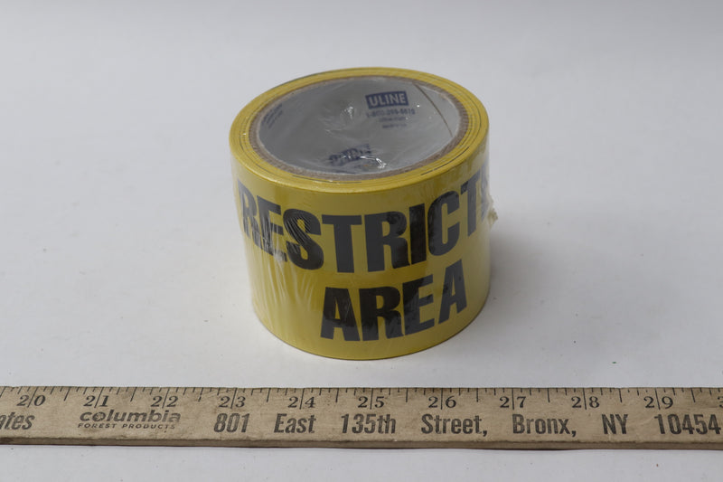 Uline Heavy Duty Restricted Area Message Pvc Tape 3" x 60 Ft S-15781