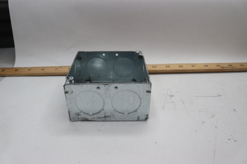 Hubbell 2 Gang Square Junction Box Steel 4"