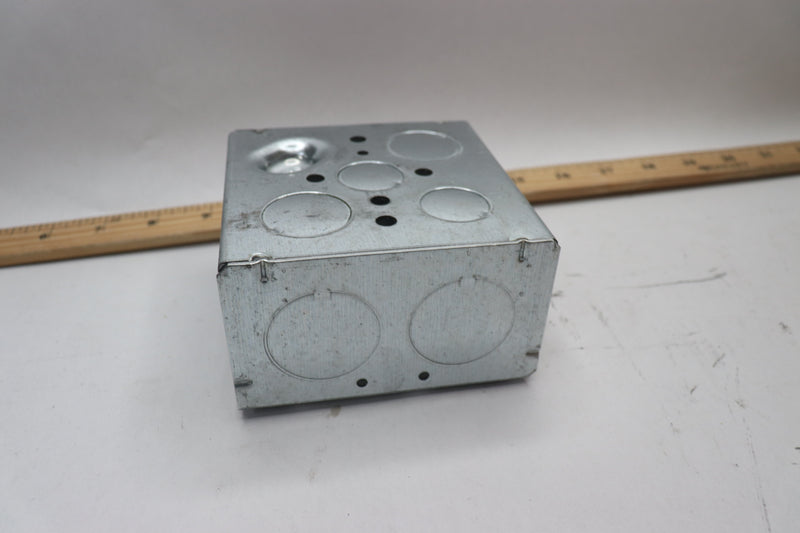 Hubbell 2 Gang Square Junction Box Steel 4"