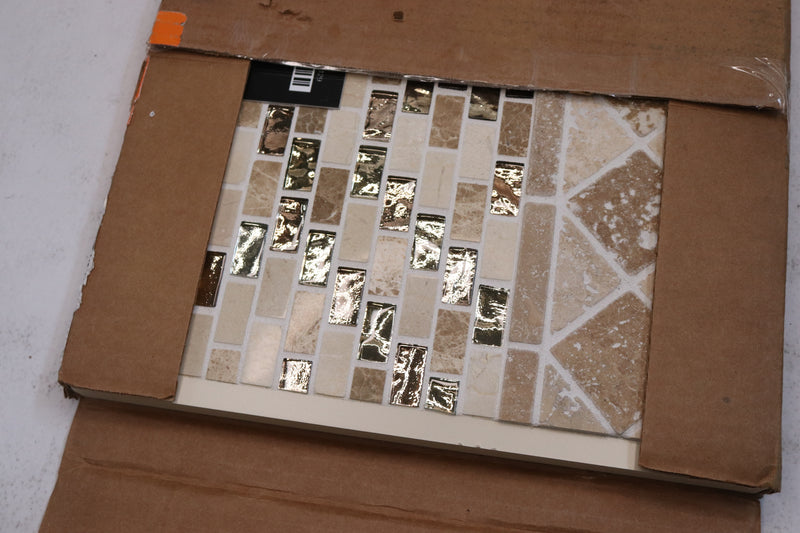Jeffery Court Interlocking Mosaic Tile Cream Marble 11.875" x 11.25"