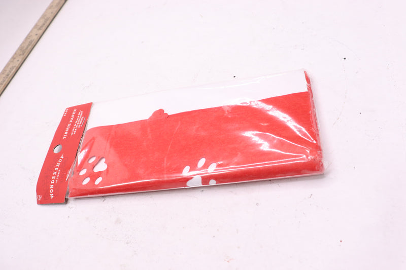 (20-Pk) Wondershop Paw Print Banded Tissue Paper Red/White 051-00-2429-R00
