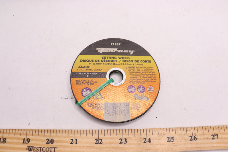 Forney Cut-Off Wheel Type 1 Aluminum Oxide 4" Arbor x 0.40" x 5/8" 71857