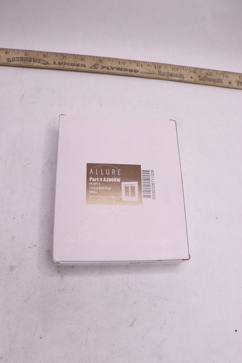 (3-Pk) Allure 2-Gang Nonmetallic Wallplate White A2000W