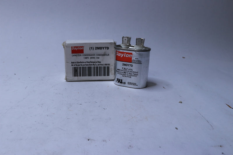 Dayton Oval Motor Run Capacitor 440VAC 2MDY7