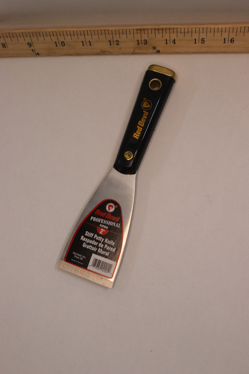 Red Devil Stiff Professional Putty Knife Black & Silver 2" 4205