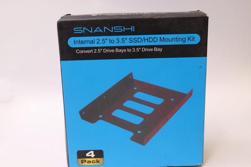 (4-Pk) Snanshi SSD Bracket 2.5 to 3.5 Adapter SSD HDD Metal Mounting Bracket