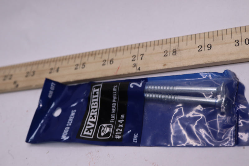 (2-Pk) Everbilt Phillips Flat Head Wood Screw Zinc Plated