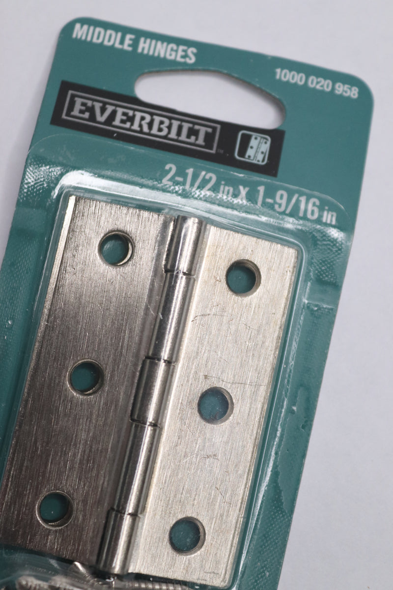 Everbilt Middle Hinge Satin Nickel 2-1/2" x 1-9/16" 1000 020 958