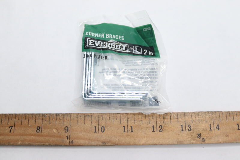 (4-Pk) Everbilt Corner Braces Zinc Plated Steel 2" 339 695