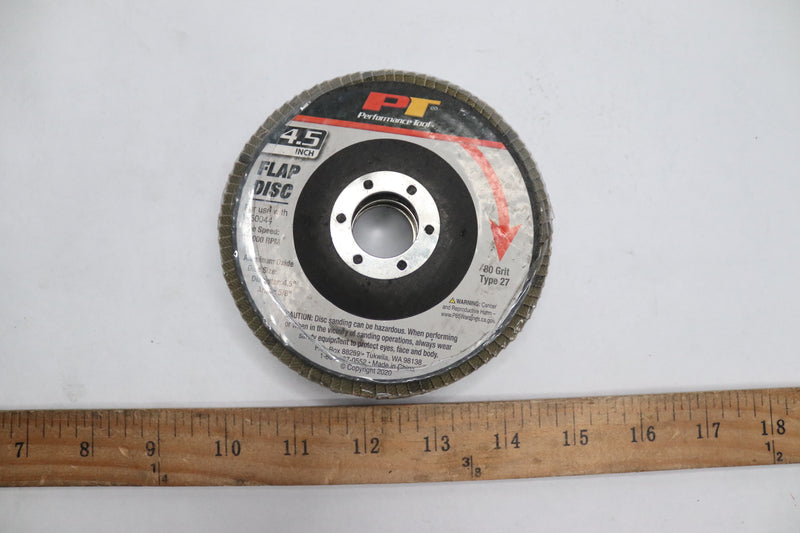 Performance Tool Flap Disc Type 27 80 Grit 12000 RPM 4.5"