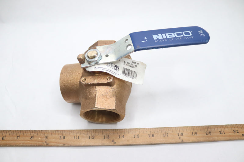 Nibco 3-Way 2-Piece Ball Valve Bronze T-580-70-W3