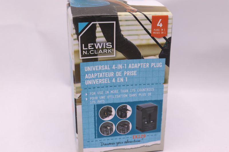 Lewis N. Clark Universal 4 in 1 Adapter Plug Black EK129